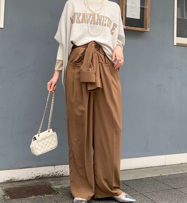  「インターシャロゴポンチョニット」|ニット・セーター|