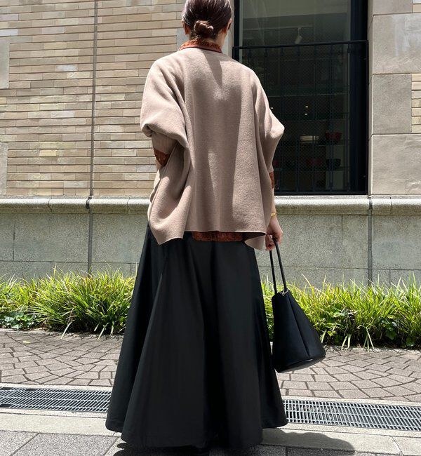  「インターシャロゴポンチョニット」|ニット・セーター|