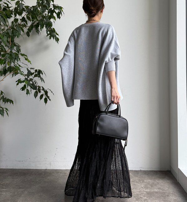  「インターシャロゴポンチョニット」|ニット・セーター|