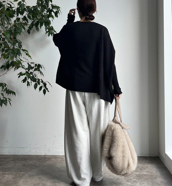  「インターシャロゴポンチョニット」|ニット・セーター|