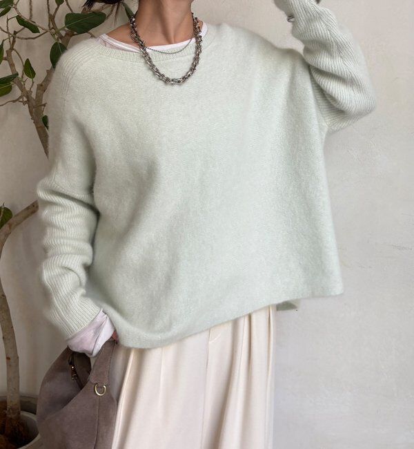  「ファーウールポンチョプルオーバー」|ニット・セーター|