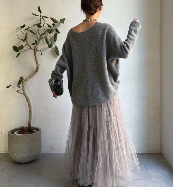  「ファーウールポンチョプルオーバー」|ニット・セーター|