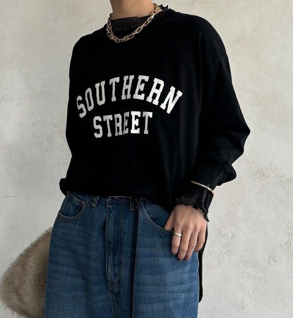  「【WEB限定】フロッキーロゴレイヤードトップス」|Tシャツ・カットソー|ブラック