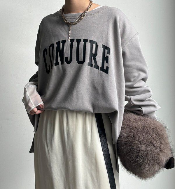  「前後ロゴプリント裏起毛プルオーバー」|Tシャツ・カットソー|