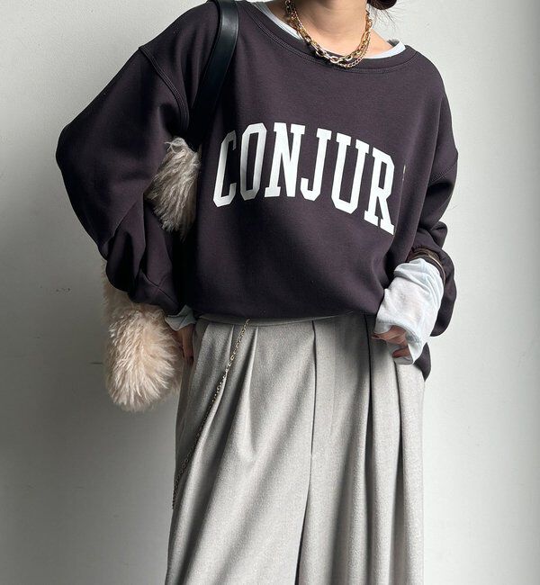  「前後ロゴプリント裏起毛プルオーバー」|Tシャツ・カットソー|