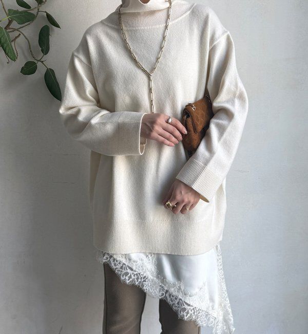  「ウール混タートルチュニック」|ニット・セーター|