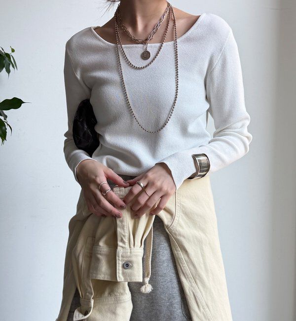  「【REI企画カラーあり】スクエアニットロングスリーブプルオーバー」|ニット・セーター|