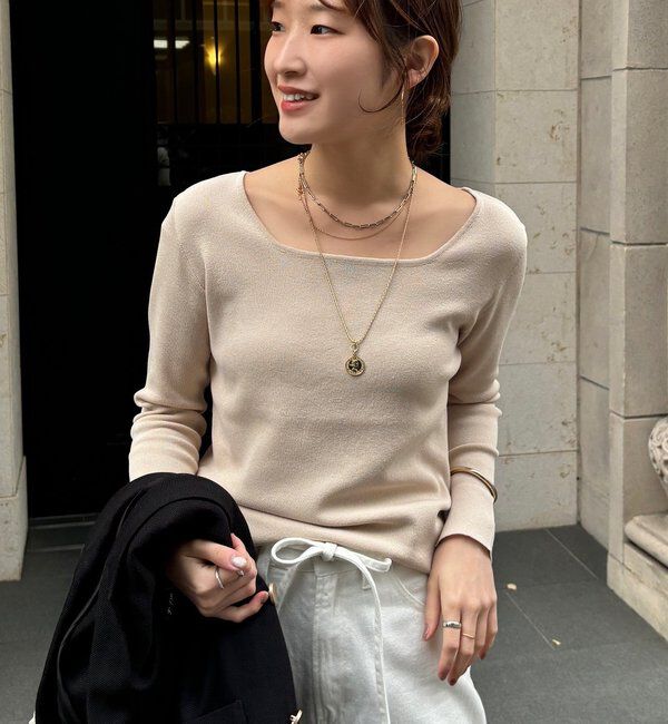  「【REI企画カラーあり】スクエアニットロングスリーブプルオーバー」|ニット・セーター|