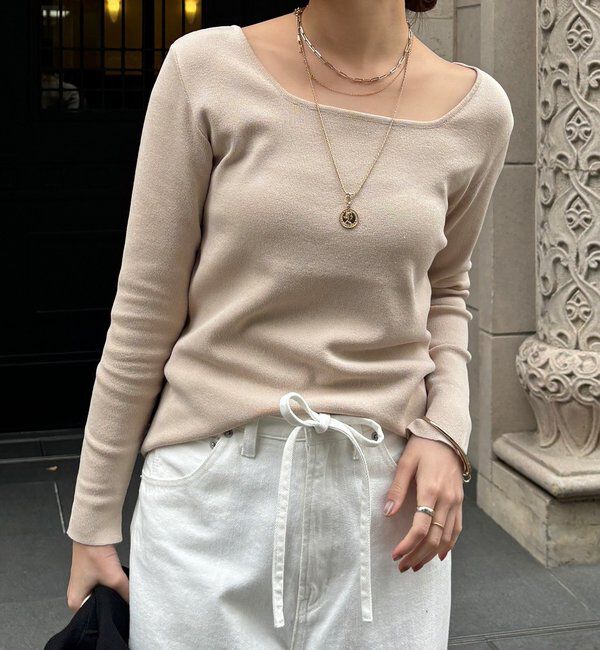  「【REI企画カラーあり】スクエアニットロングスリーブプルオーバー」|ニット・セーター|