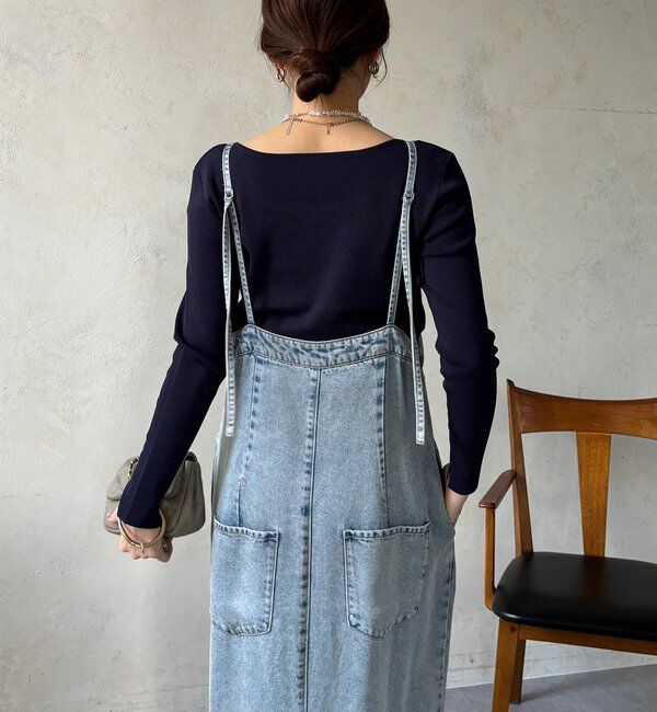  「【REI企画カラーあり】スクエアニットロングスリーブプルオーバー」|ニット・セーター|