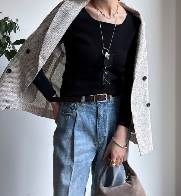  「【REI企画カラーあり】スクエアニットロングスリーブプルオーバー」|ニット・セーター|