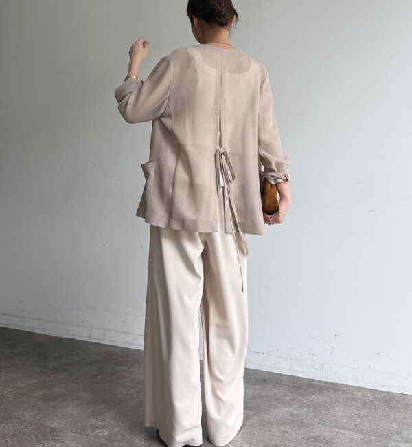  「メッシュノーカラーバックリボンジャケット」|テーラードジャケット|