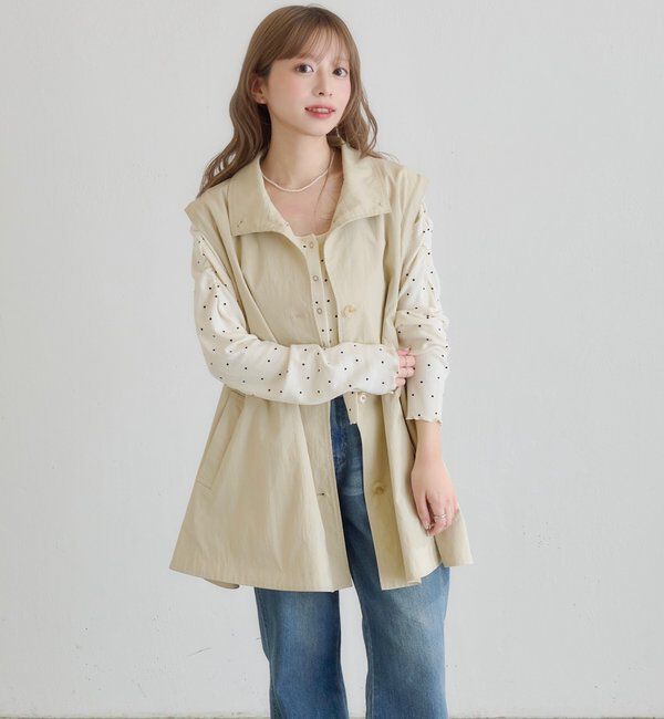  「レース付きフレアトレンチコート」|トレンチコート|