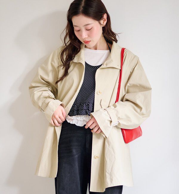  「レース付きフレアトレンチコート」|トレンチコート|