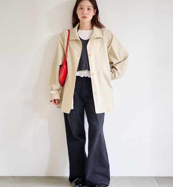  「レース付きフレアトレンチコート」|トレンチコート|