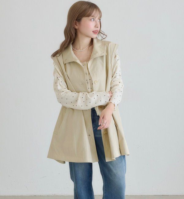  「レース付きフレアトレンチコート」|トレンチコート|