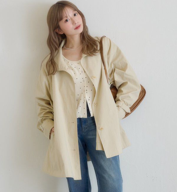  「レース付きフレアトレンチコート」|トレンチコート|