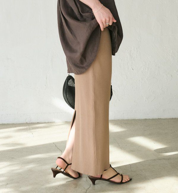  「【マイナス3kg/レビュー高評価☆】リブタイトスカート」|スカート|