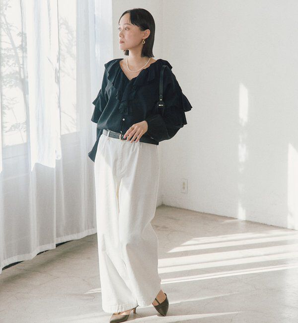  「【着映え】フリルディテールブラウス」|シャツ・ブラウス|