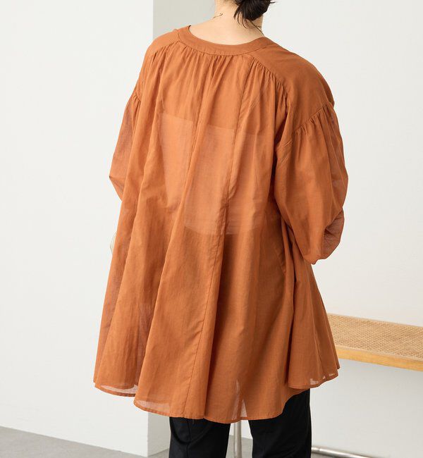  「予約【着映え】コットンペプラムギャザーブラウス」|シャツ・ブラウス|
