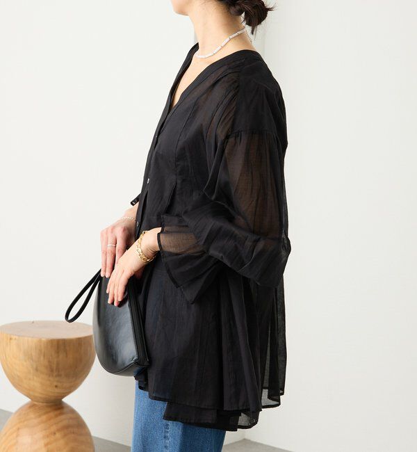  「予約【着映え】コットンペプラムギャザーブラウス」|シャツ・ブラウス|