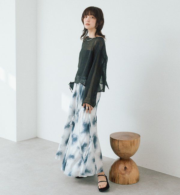  「【a Nice （ア ・ニース）】タイダイプリントギャザースカート」|スカート|