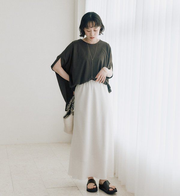  「予約【吸水速乾/遮熱/接触冷感】クールタッチポンチョカットソー」|Tシャツ・カットソー|