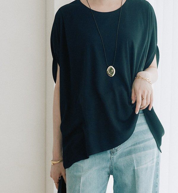  「予約【吸水速乾/遮熱/接触冷感】クールタッチポンチョカットソー」|Tシャツ・カットソー|ブラック