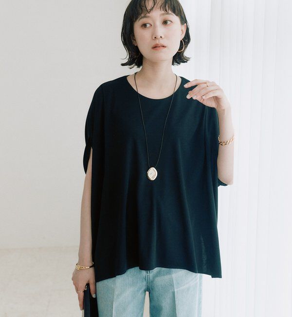  「予約【吸水速乾/遮熱/接触冷感】クールタッチポンチョカットソー」|Tシャツ・カットソー|