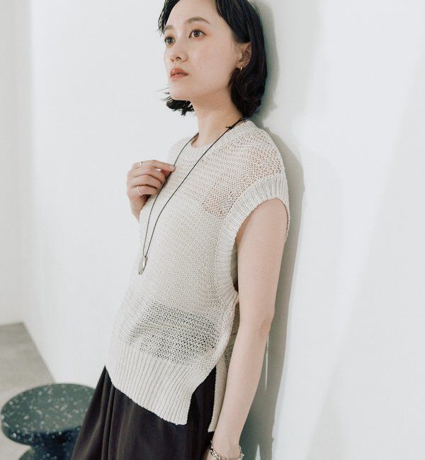  「予約【鮮度抜群】ラスティックニットベスト」|ニット・セーター|