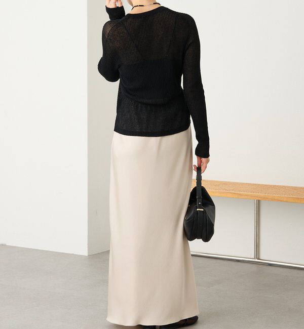  「予約【ストレスフリーな履き心地】バイアスサテンナロースカート」|スカート|