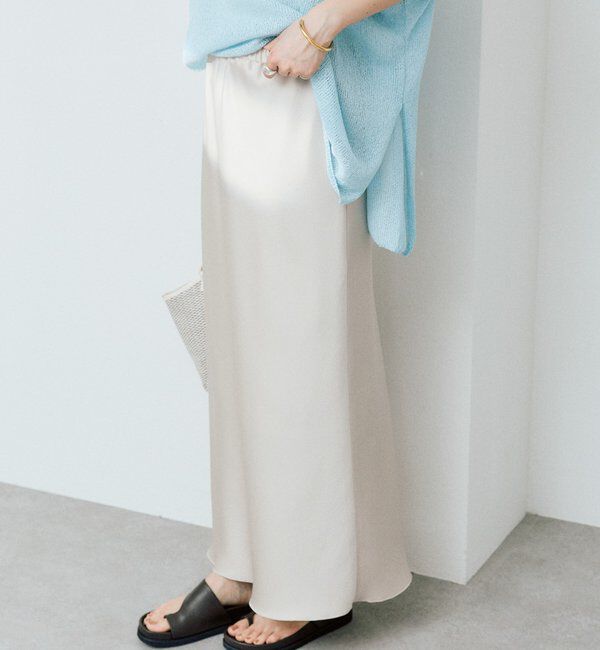  「予約【ストレスフリーな履き心地】バイアスサテンナロースカート」|スカート|