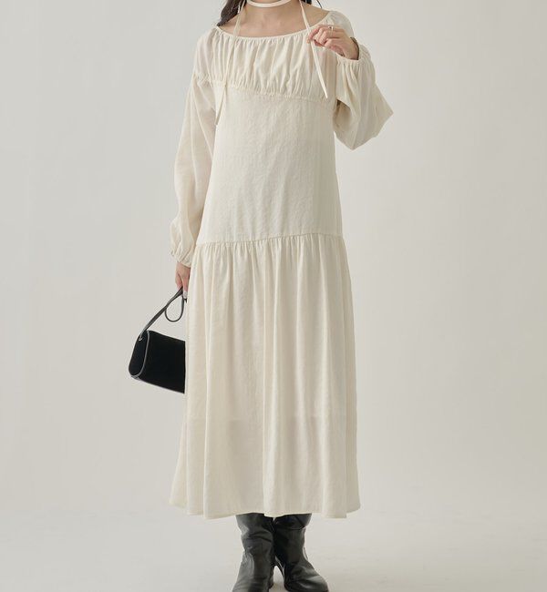  「ドロストティアードワンピース	」|ワンピース|