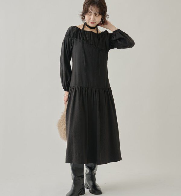  「ドロストティアードワンピース	」|ワンピース|