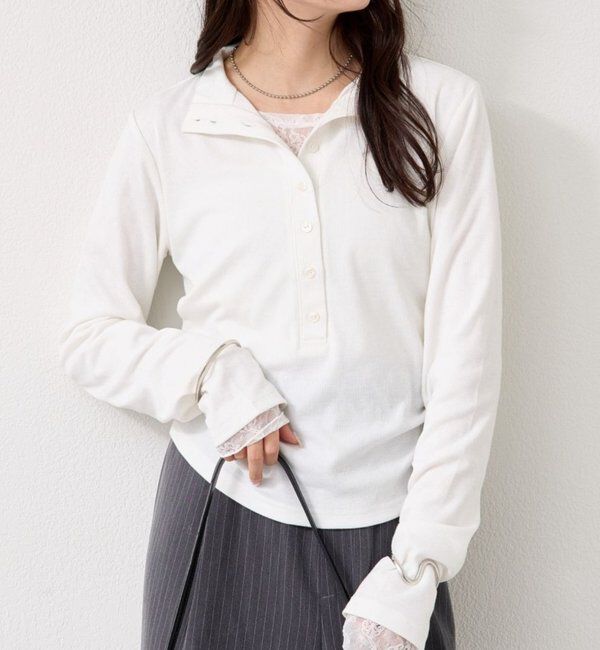  「リブヘンリーネックプルオーバー」|Tシャツ・カットソー|オフホワイト