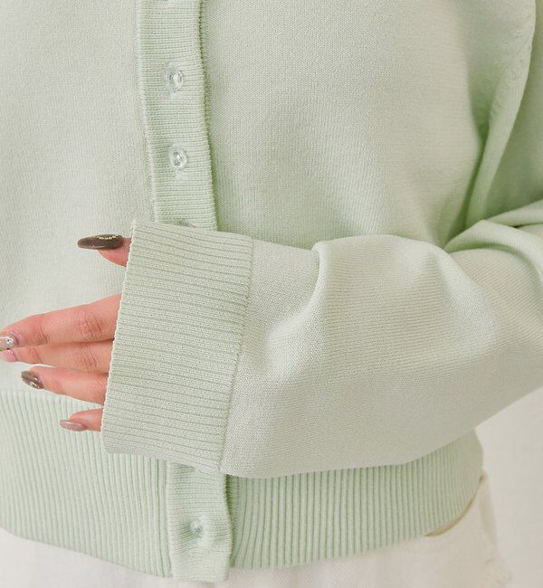  「ワイドネッククリアボタンカーディガン」|カーディガン|