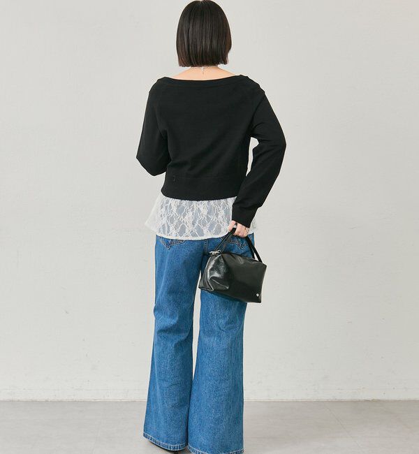  「ワイドネッククリアボタンカーディガン」|カーディガン|