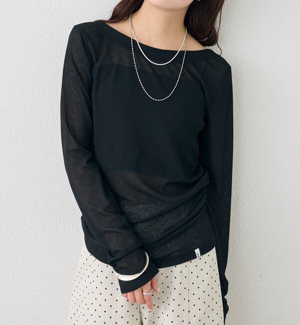  「バックシャンロングTシャツ」|Tシャツ・カットソー|ブラック