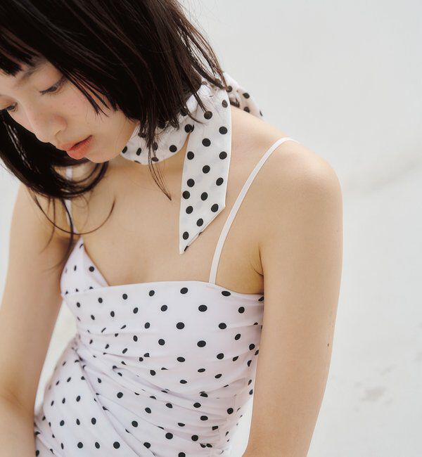  「クロスギャザーミニワンピスイムウェア」|ビキニ|オフホワイト