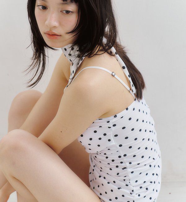  「クロスギャザーミニワンピスイムウェア」|ビキニ|