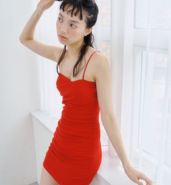  「クロスギャザーミニワンピスイムウェア」|ビキニ|