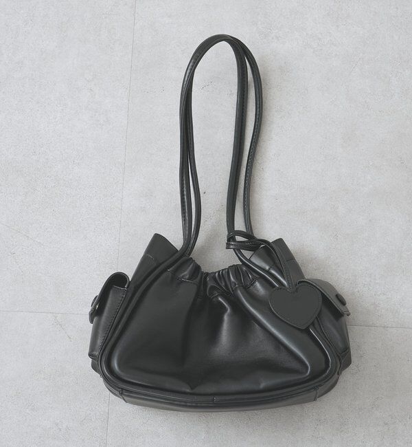  「ハートチャーム付きコンビBAG」|トートバッグ|ブラック