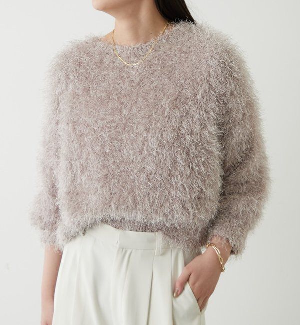  「シャギーニット」|ニット・セーター|ベージュ