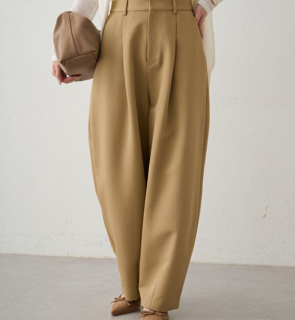  「バレルレッグパンツ」|チノ|ベージュ