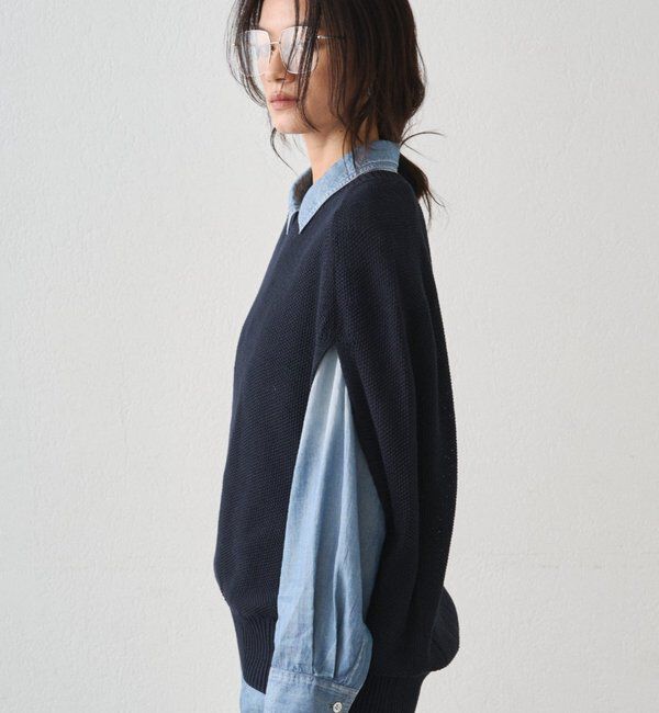  「ギマ鹿子ポンチョニットベスト」|ニット・セーター|