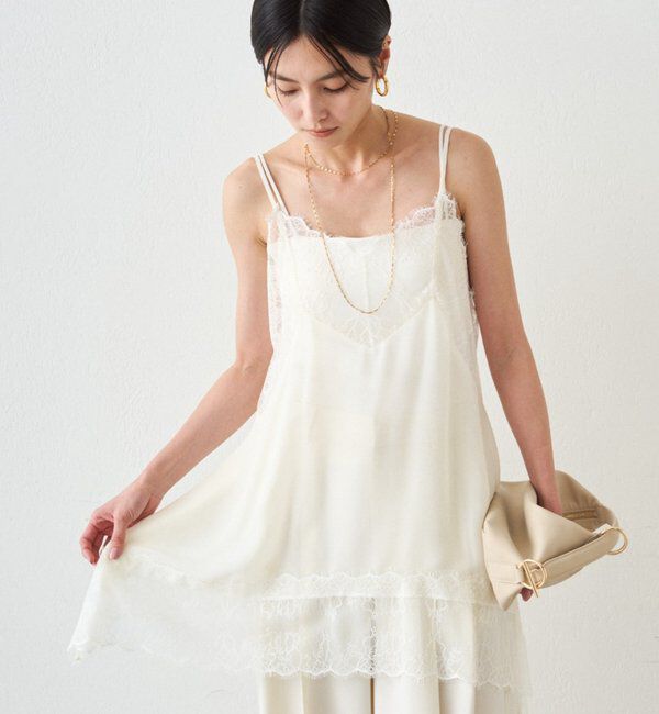  「レースシフォンキャミ」|シャツ・ブラウス|オフホワイト
