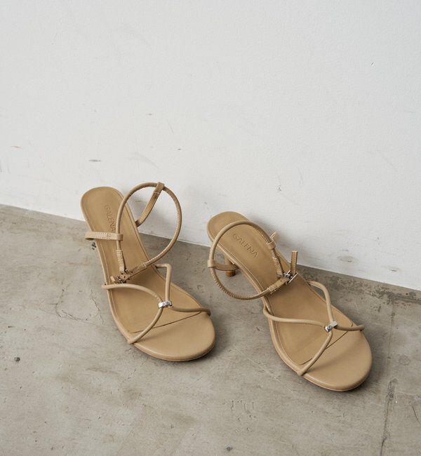  「【GALENA/ガレナ】メタルポイントヒールサンダル」|サンダル|ベージュ