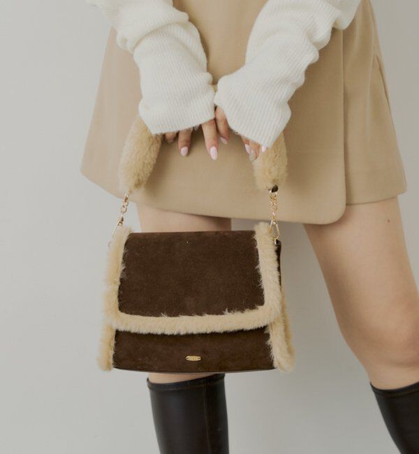  「ファーハンドルフラップバッグ」|ショルダー・メッセンジャー|