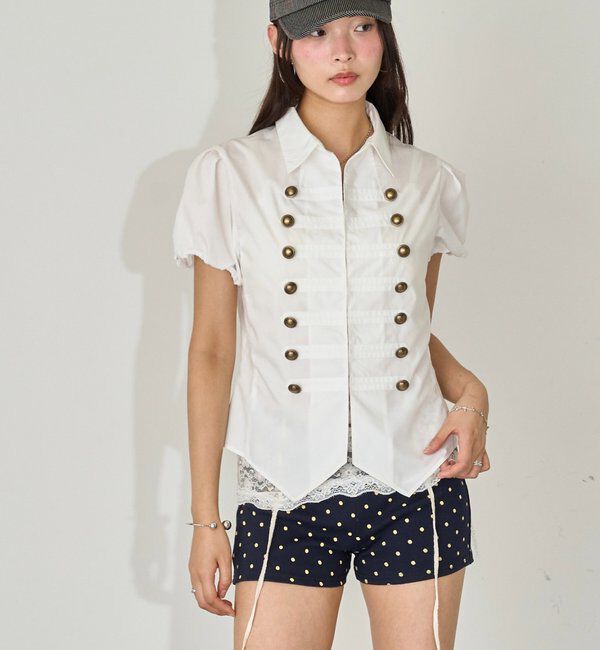  「ナポレオンパフスリブラウス」|シャツ・ブラウス|
