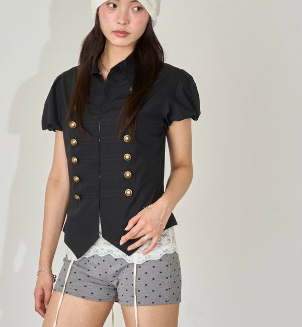  「ナポレオンパフスリブラウス」|シャツ・ブラウス|